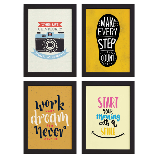 Quadros Com Frases Motivacao Ingles Moldura Marrom 22x32 4un Leroy Merlin