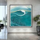 Quadros Com Moldura Chanfrada Abstrato Verde