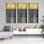 Quadros Com Moldura Chanfrada Abstratos Preto Com Dourado