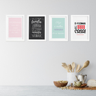 Quadros Cozinha Variada Moldura Branca 22x32cm 4un