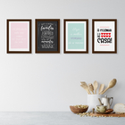 Quadros Cozinha Variada Moldura Marrom 33x43cm 4un