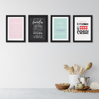 Quadros Cozinha Variada Moldura Preta 33x43cm 4un