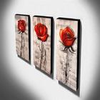 Quadros De Pintura Rosas Vermelhas 105x40cm-1532