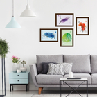 Quadros Decoração Minimalista Animais Safari Moldura Marrom 3