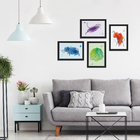 Quadros Decoração Minimalista Animais Safari Moldura Preta 22