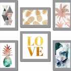 Quadros Decorativas Mdf Kit 6 Peças Vintage Parede
