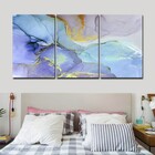 Quadros Decorativos Abstrato Azul Com Dourado