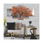 Quadros Decorativos Arvore Vida Botânico Sala Quarto Laranja