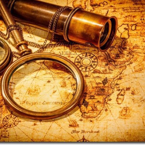 Quadros Decorativos Bússola Para Sala 1 Peça