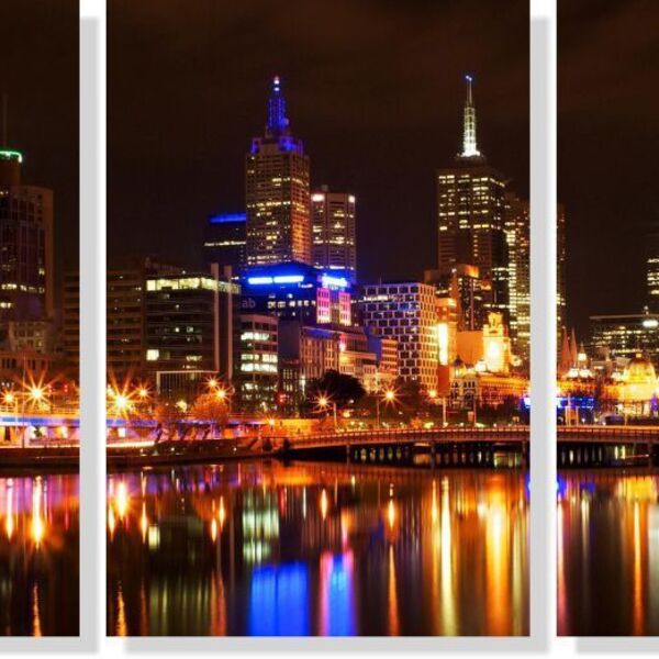 Quadros Decorativos Cidade De Hongkong 3 Peças