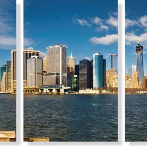 Quadros Decorativos Cidade De New York 3 Peças