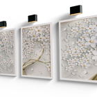 Quadros Decorativos Com Moldura 60x40 Floral Branco