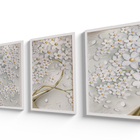Quadros Decorativos Com Moldura 60x40 Floral Branco