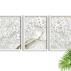Quadros Decorativos Com Moldura 60x40 Floral Branco