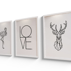 Quadros Decorativos Com Moldura 60x40 Love Veado