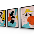 Quadros Decorativos Com Moldura 60x40 Mulheres Desenho