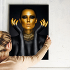 Quadros Decorativos Com Moldura E Vidro 60x40 Folhas Pretas E