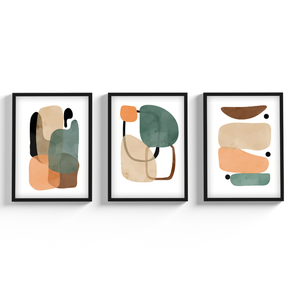 Quadros Decorativos Com Moldura E Vidro Abstrato Para Sala Qu