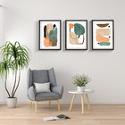 Quadros Decorativos Com Moldura E Vidro Abstrato Para Sala Qu