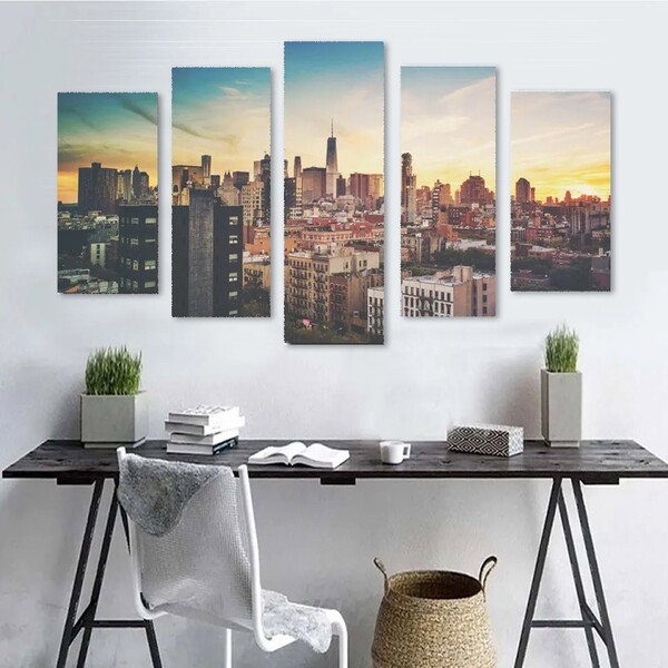 Quadros Decorativos De Edifícios Antigo 5 Peças