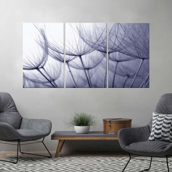 Quadros Decorativos Dente De Leão Com Fundo Azul Claro