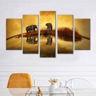 Quadros Decorativos Elefantes Na Savana