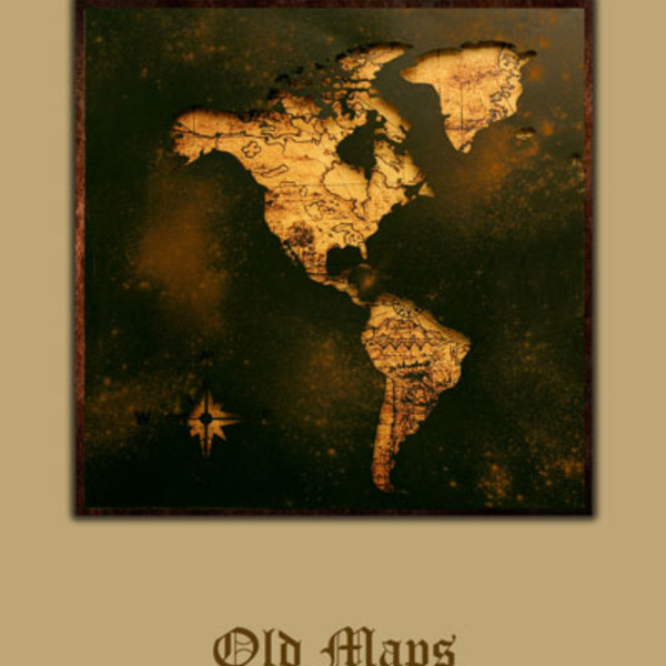 Quadros Decorativos Em Canvas Mapa 1 - Preta - 90 X 90