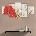 Quadros Decorativos Floral Buque Copo De Leite + Flor Vermelha