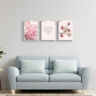 Quadros Decorativos Floral Moldura E Vidro Coração Geométrico