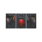 Quadros Decorativos Gangue Dos Macacos Divertidos 3 60x40