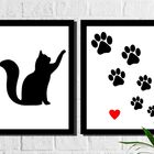 Quadros Decorativos Gato Preto Amor