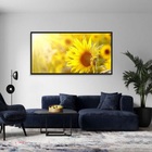 Quadros Decorativos Girassol Hd Quarto 130x60 Moldura Preta