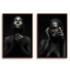 Quadros Decorativos Kit 2 Afro Sala Escritório Grande - Moldu