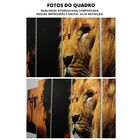 Quadros Decorativos Leão Juda Jesus Sala Mdf 5 Pçs 110x60cm