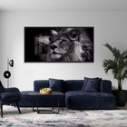 Quadros Decorativos Leão Preto E Branco Moldura Preta 2x2