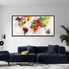 Quadros Decorativos Mapa Pintura Tinta 130x60 Moldura Preta