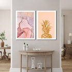 Quadros Decorativos Marmore Rosa E Abacaxi