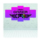 Quadros Decorativos Mdf Gamer Geek Controle Roxo Sala Quarto