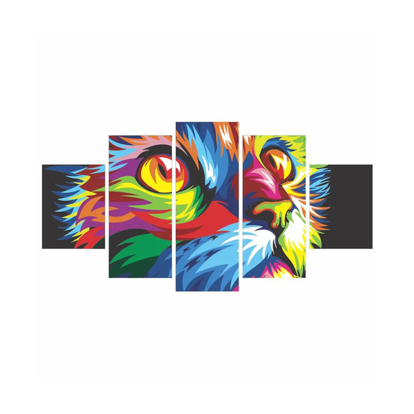 Quadros Decorativos Mosaico Mdf Gato Colorido