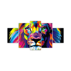 Quadros Decorativos Mosaico Mdf Leão Judá Colorido 115x60cm