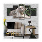 Quadros Decorativos Mosaico Mdf Tigre Branco Na Floresta 115x