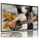 Quadros Decorativos Musical Violao 130x60 Moldura Preta 2x2