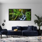 Quadros Decorativos Natureza Cachoeira 130x60 Moldura Preta