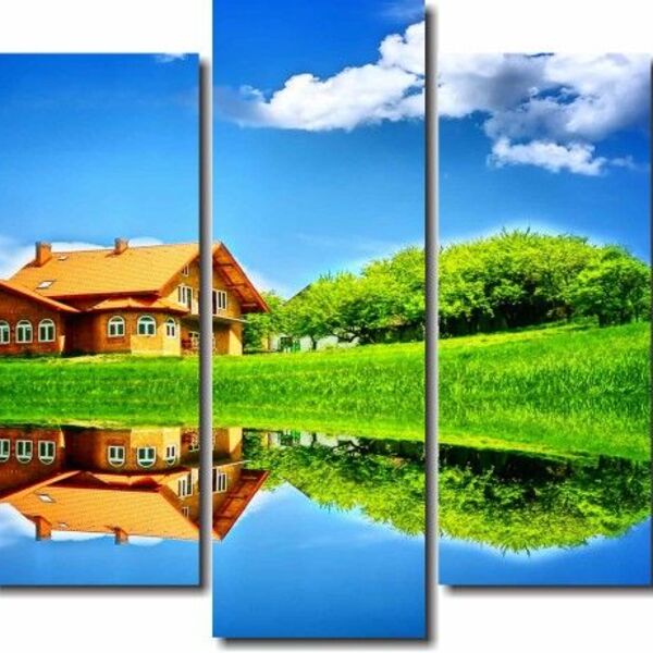 Quadros Decorativos Paisagem Para Sala 5 Peças M4