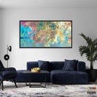 Quadros Decorativos Paisagens Flores 130x60 Moldura Preta