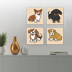 Quadros Decorativos Pets Mascotes Cachorro 4 Peças
