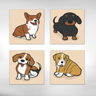 Quadros Decorativos Pets Mascotes Cachorro 4 Peças