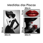 Quadros Decorativos Placas Mulheres Maquiagem Batom Vermelho