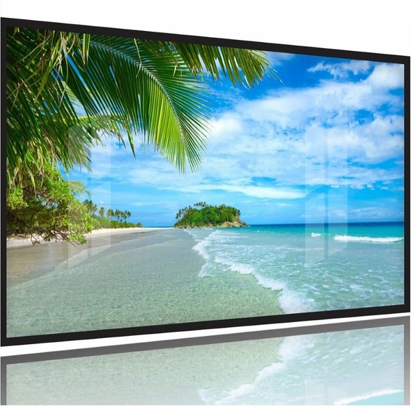 Quadros Decorativos Praia Ilha 130x60 Moldura Preta 2x2