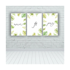 Quadros Decorativos Quarto Amor, Fé E Paz Folhas Floral 60x40